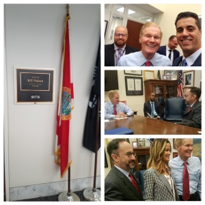 Sarimá Gracia, Rafael Marrero, Abel A. Herrera and Fernand Fernandez (Interim President & CEO, USHCC) meet with Florida Senator Bill Nelson (D-FL)